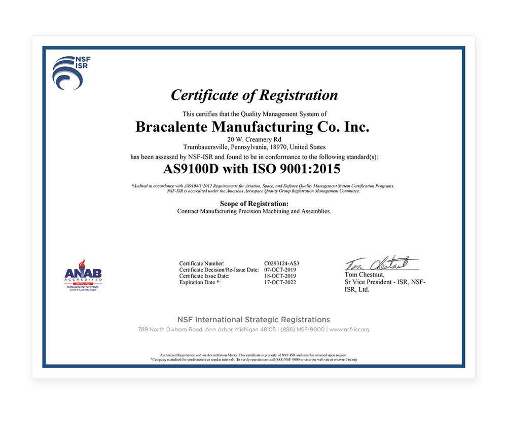 Bracalente C0293124-AS3-Zertifikat